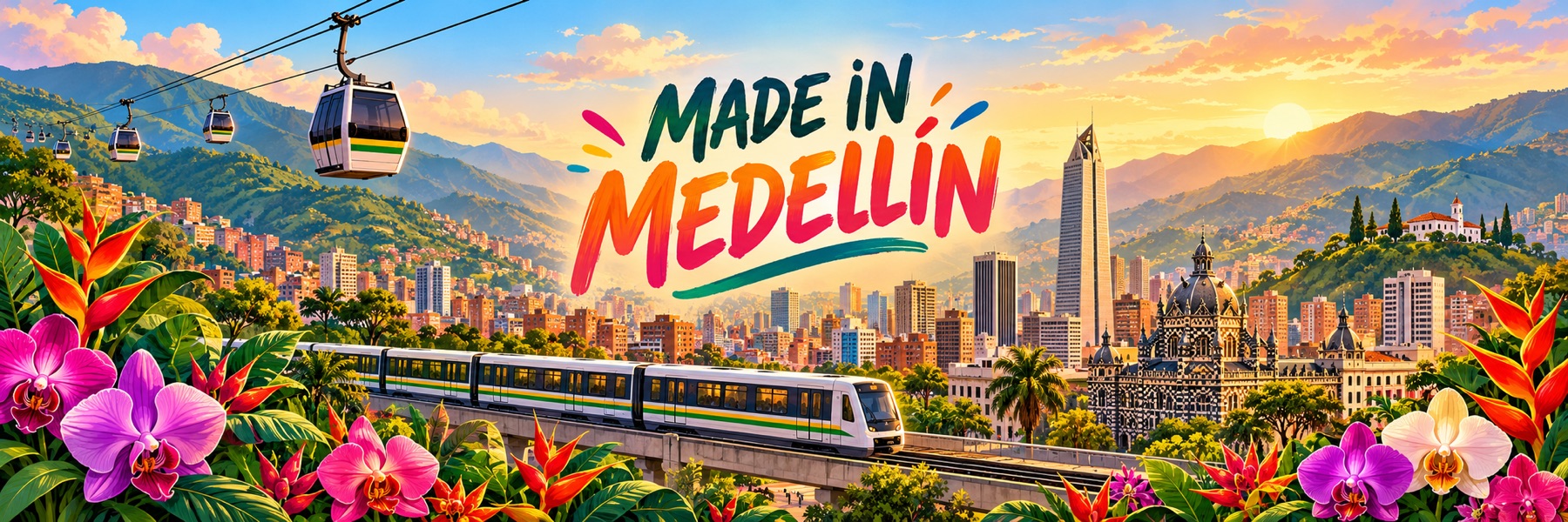 Made in Medellín: Metro, Metrocable, edificio Coltejer, Palacio de la Cultura y orquídeas